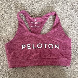 Peloton Women's Heathered Magenta Sports Bra with Cute Back